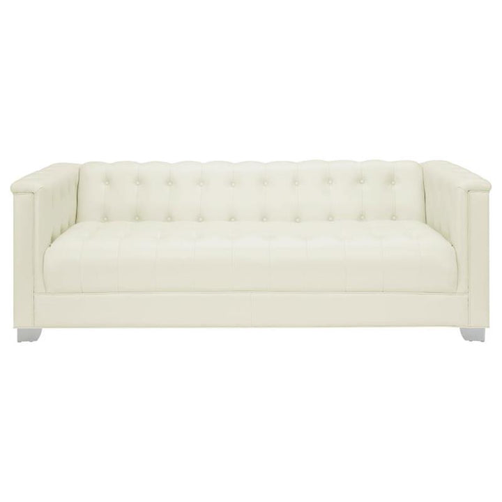 Chaviano 3-piece Upholstered Tufted Sofa Set Pearl White (505391-S3)