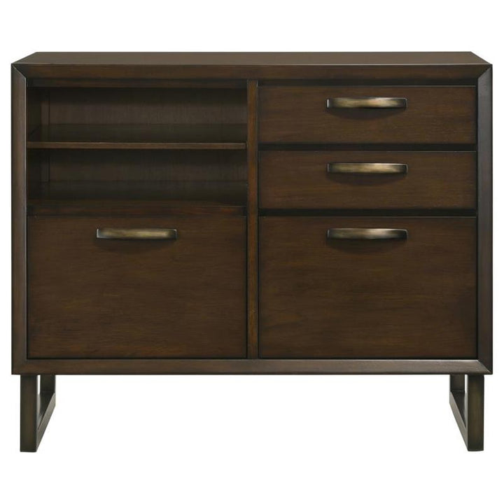 Marshall 4-drawer File Cabinet Dark Walnut and Gunmetal (881294)