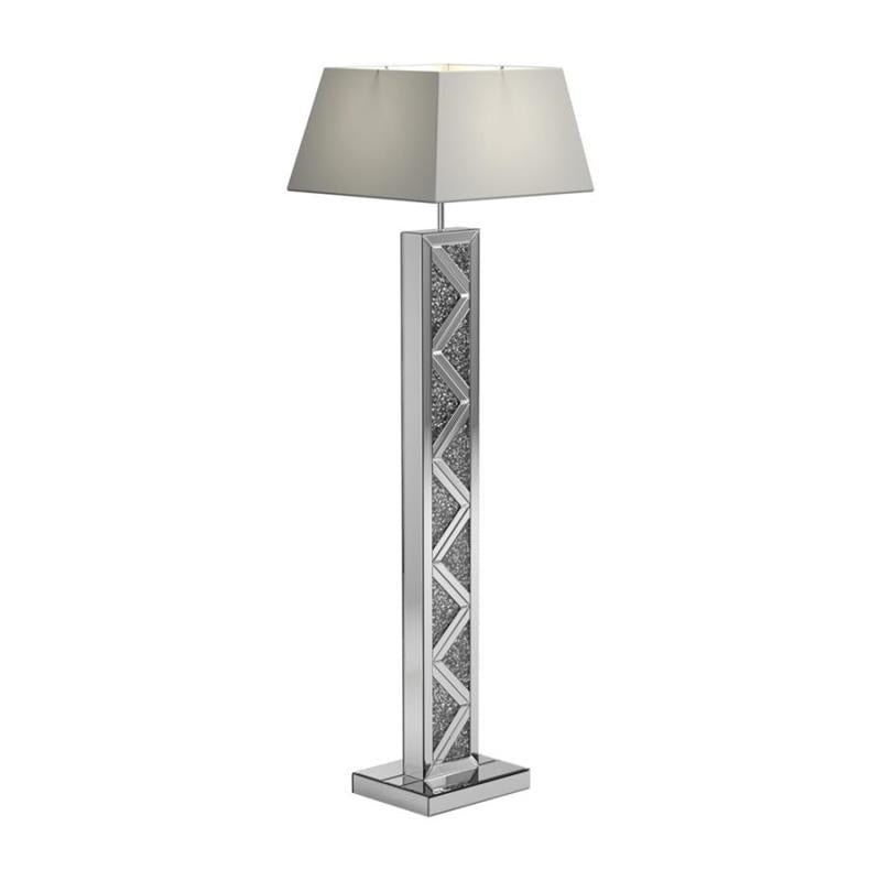 Carmen Geometric Base Floor Lamp Silver (920140)