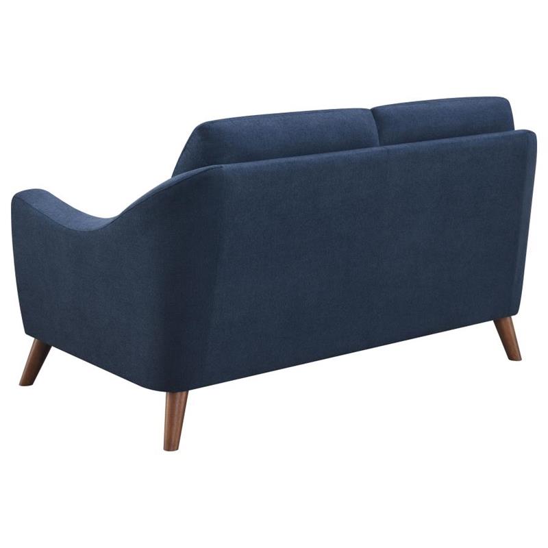 Gano Sloped Arm Upholstered Loveseat Navy Blue (509515)