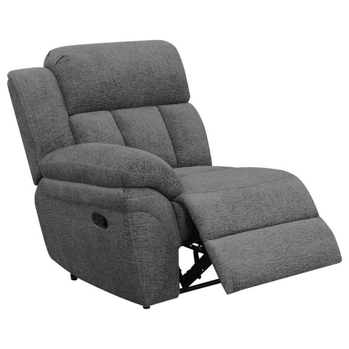 Bahrain Upholstered Motion Loveseat with Console Charcoal (609542)