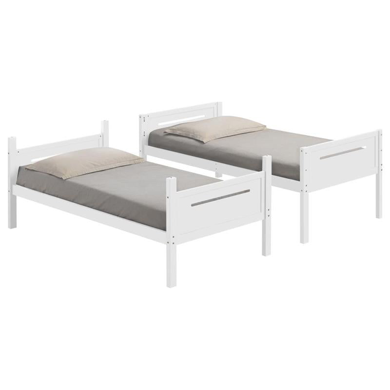 Littleton Twin Over Twin Bunk Bed White (405051WHT)