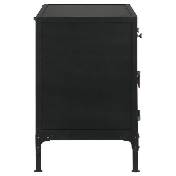 Sadler 2-drawer Accent Cabinet with Glass Doors Black (951761)