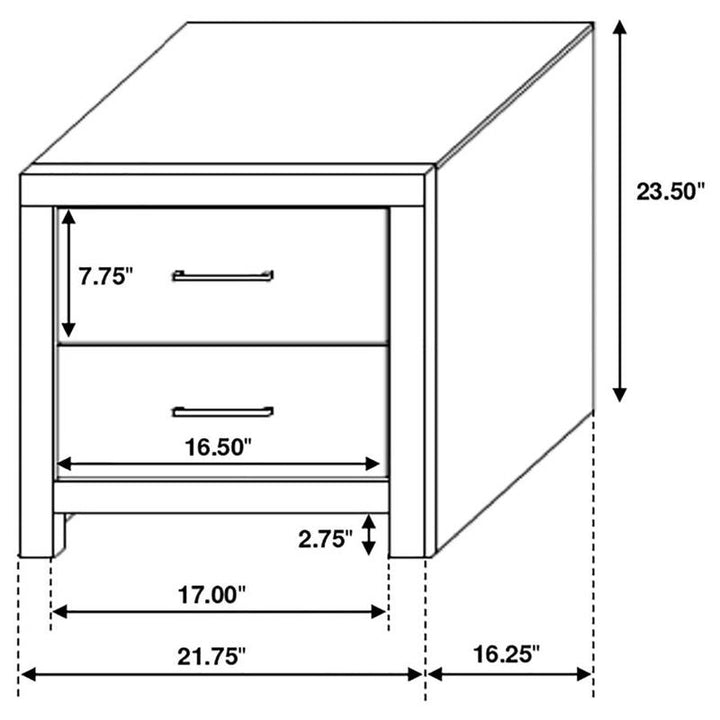 Brantford 2-drawer Nightstand Barrel Oak (207042)