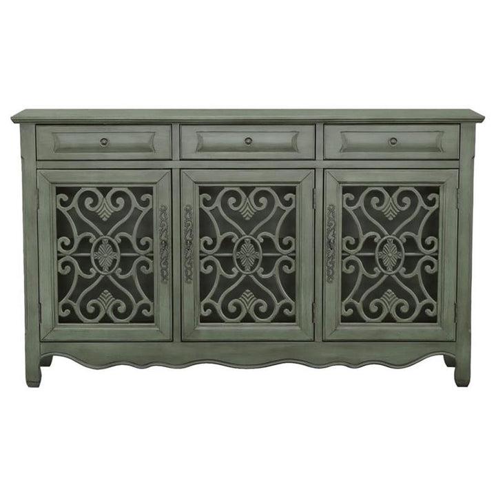 Madeline 3-door Accent Cabinet Antique Green (950357)