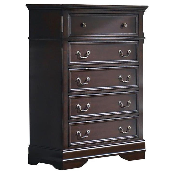 Cambridge Carved Bedroom Set Cappuccino (203191Q-S5)