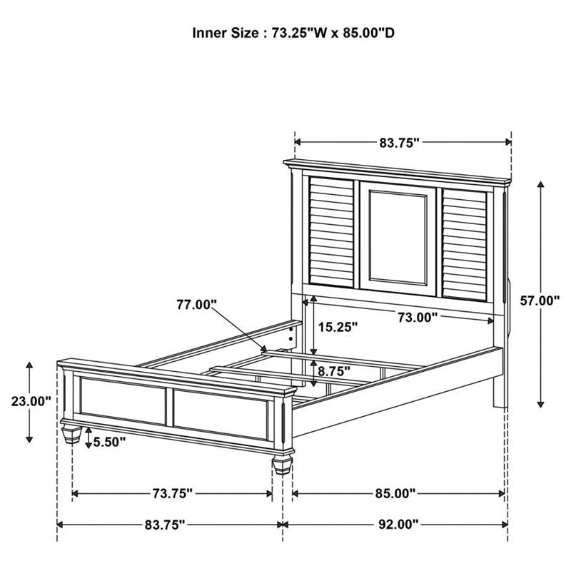 Franco Storage Platform Bedroom Set (200971KW-S4)