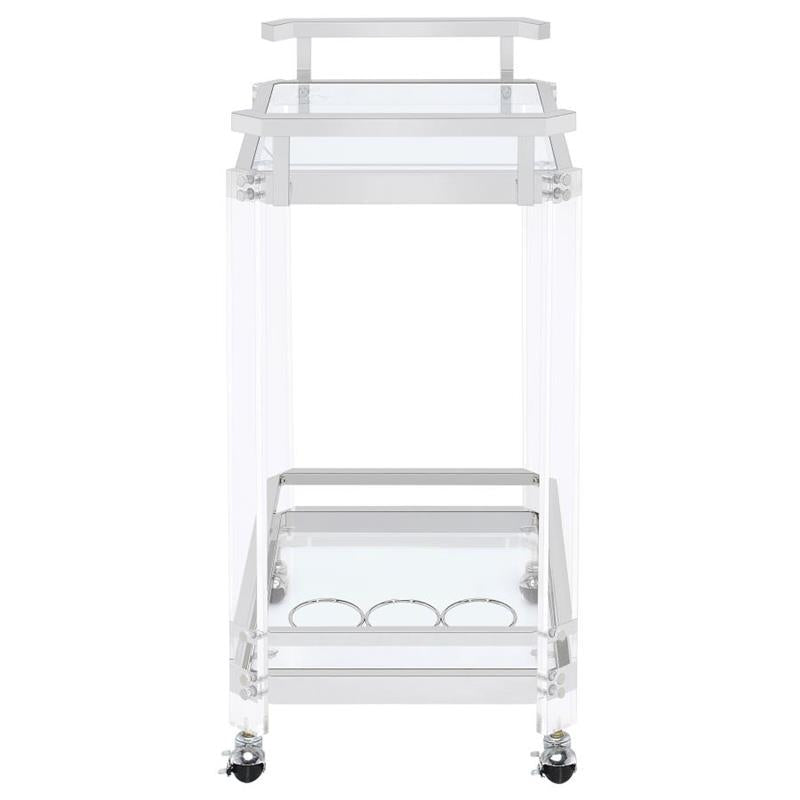 Jefferson 2-tier Glass Serving Cart Clear (902589)