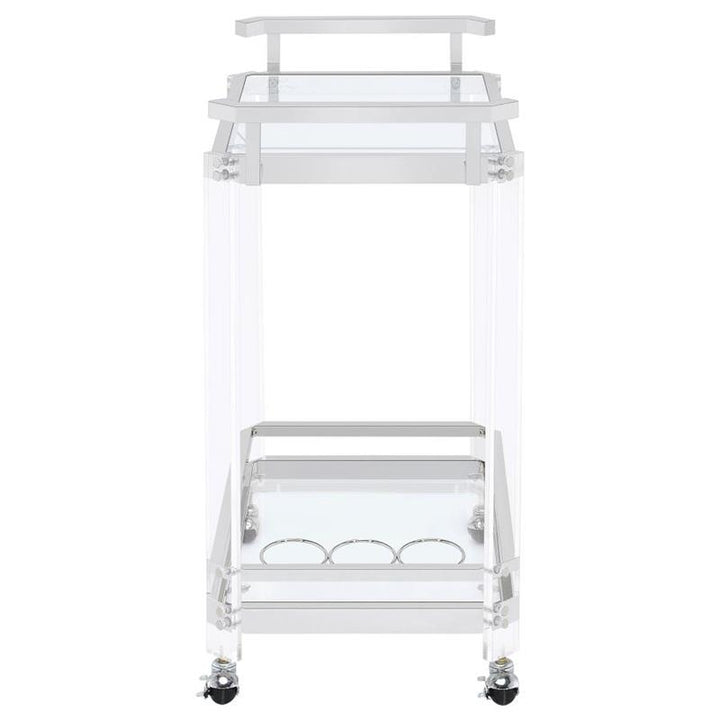 Jefferson 2-tier Glass Serving Cart Clear (902589)