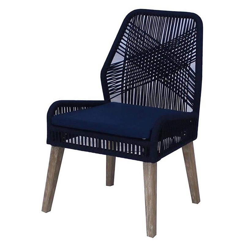 Nakia Woven Rope Dining Chairs Dark Navy (Set of 2) (110034)