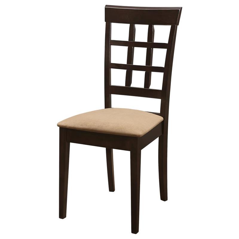 Gabriel Lattice Back Side Chairs Cappuccino and Tan (Set of 2) (100772)