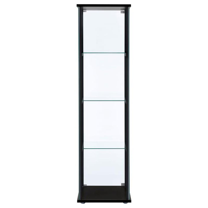 Cyclamen 4-shelf Glass Curio Cabinet Black and Clear (950171)