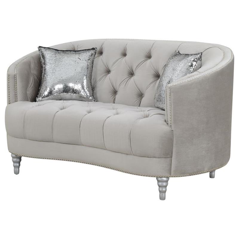 Avonlea Sloped Arm Tufted Loveseat Grey (508462)