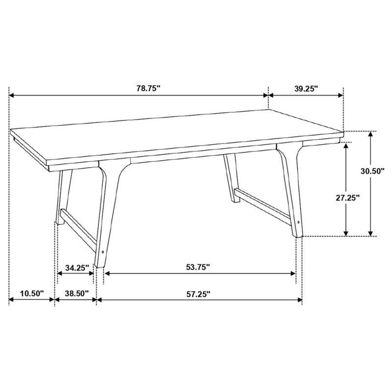 Reynolds 7-piece Rectangular Dining Table Set Brown Oak (107591-S7)