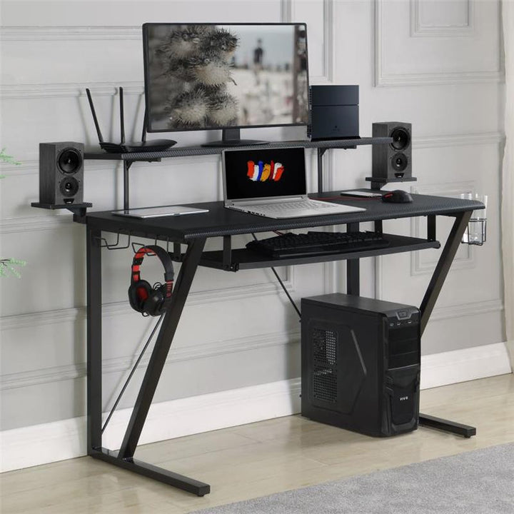 Wedalia Gaming Desk with Cup Holder Gunmetal (804436)