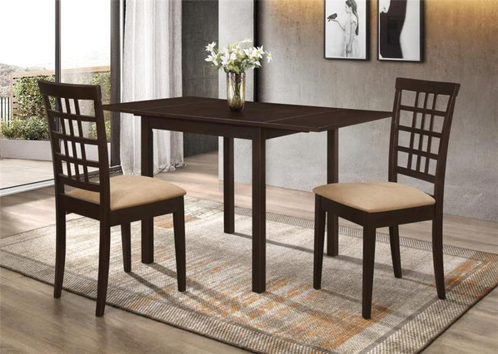 Kelso 3-piece Drop Leaf Dining Set Cappuccino and Tan (190821-S3)