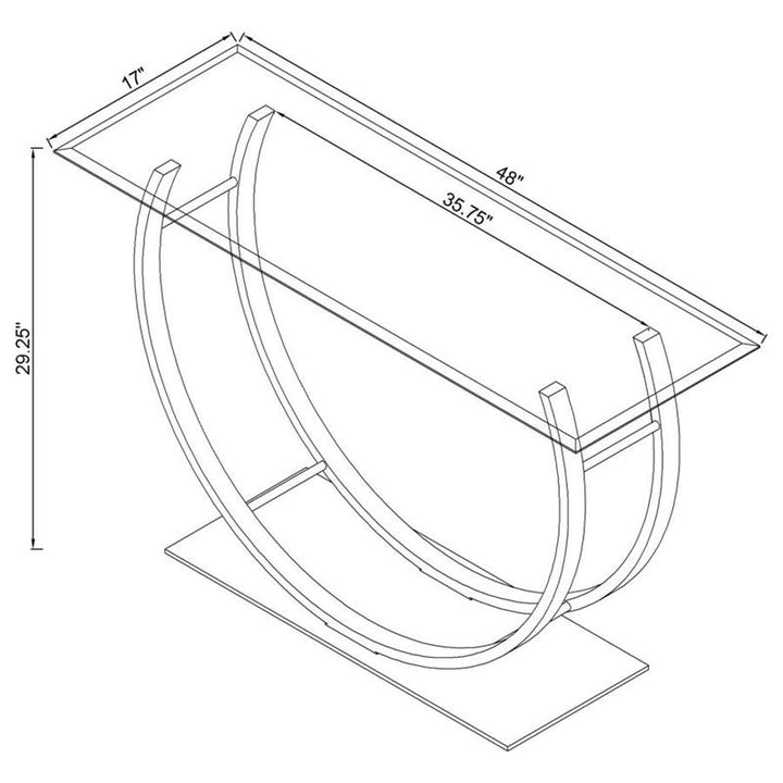 Danville U-shaped Sofa Table Chrome (704989)