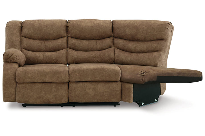 Partymate Left-Arm Facing Reclining Loveseat with Half Wedge (3690248)