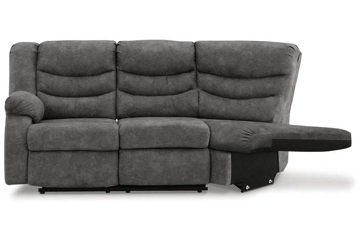 Partymate Left-Arm Facing Reclining Loveseat with Half Wedge (3690348)