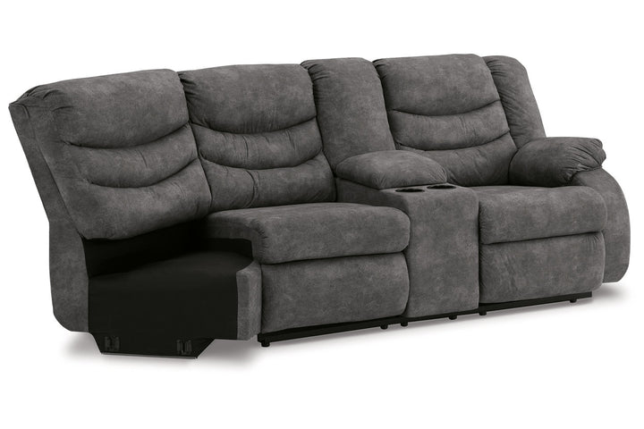 Partymate Right-Arm Facing Reclining Loveseat with Half Wedge Console (3690349)