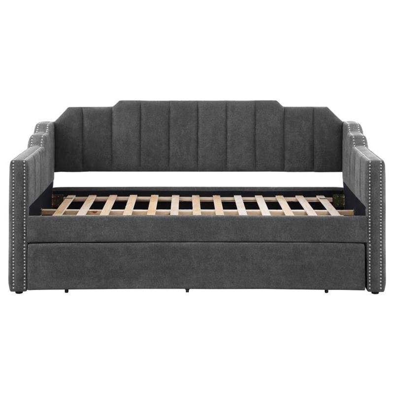 Kingston Upholstered Twin Daybed with Trundle Charcoal (315962)