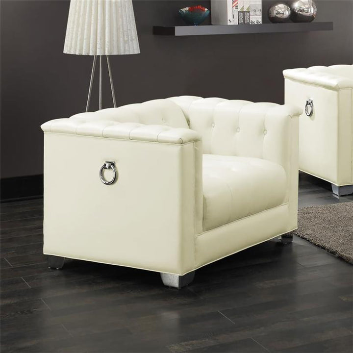 Chaviano Tufted Upholstered Chair Pearl White (505393)