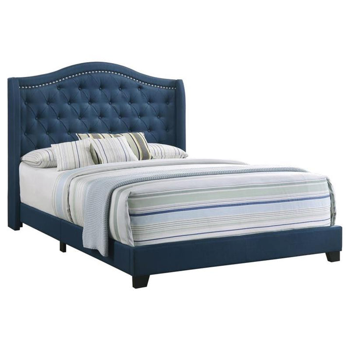 Sonoma Full Camel Headboard Bed with Nailhead Trim Blue (310071F)