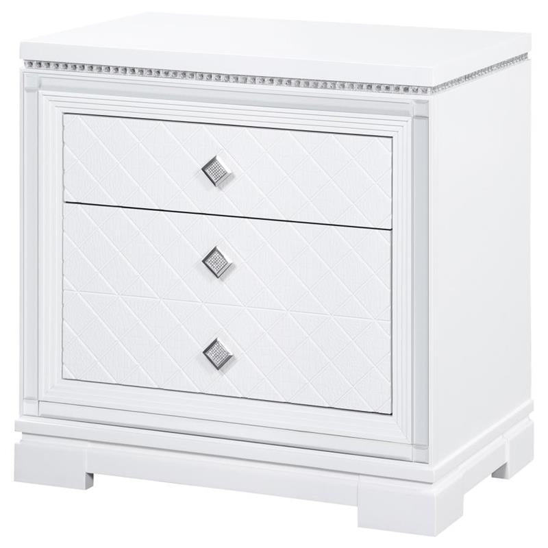 Eleanor Rectangular 2-drawer Nightstand White (223562)