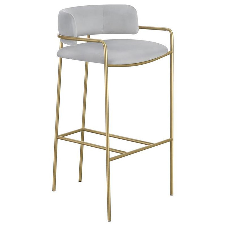 Comstock Upholstered Low Back Stool Grey and Gold (182160)