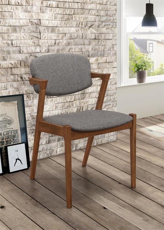 Malone Dining Side Chairs Grey and Dark Walnut (Set of 2) (105352)