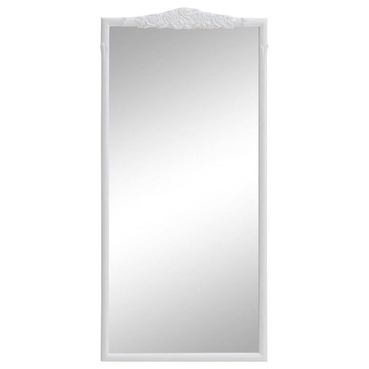 Sylvie French Provincial Rectangular Floor Mirror White (969532GWT)