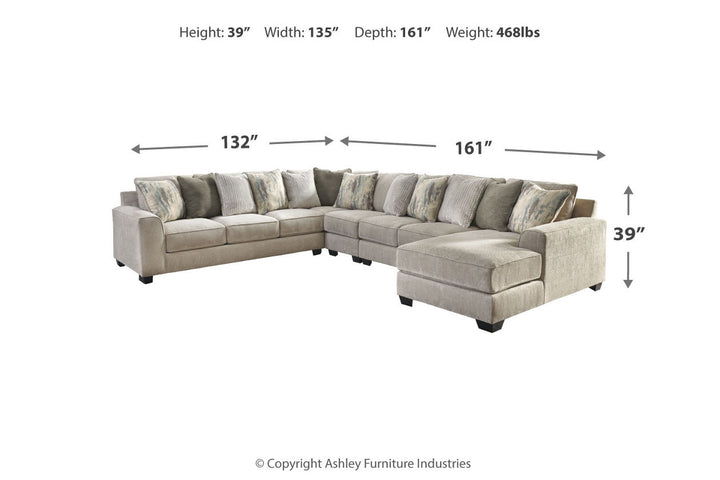 Ardsley 5-Piece Sectional with Chaise (39504S8)