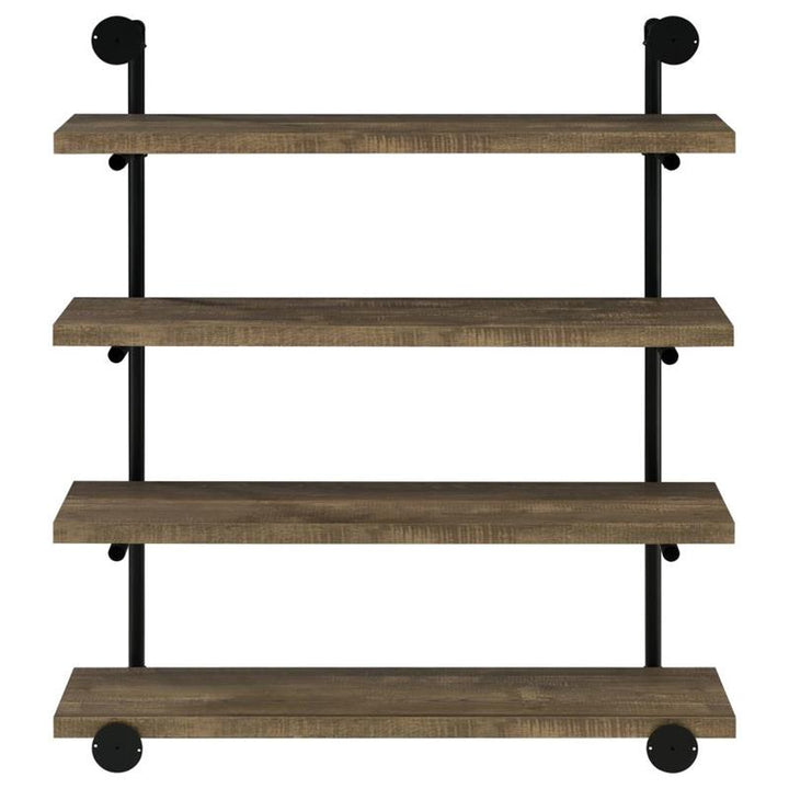 Elmcrest 40-inch Wall Shelf Black and Rustic Oak (804417)