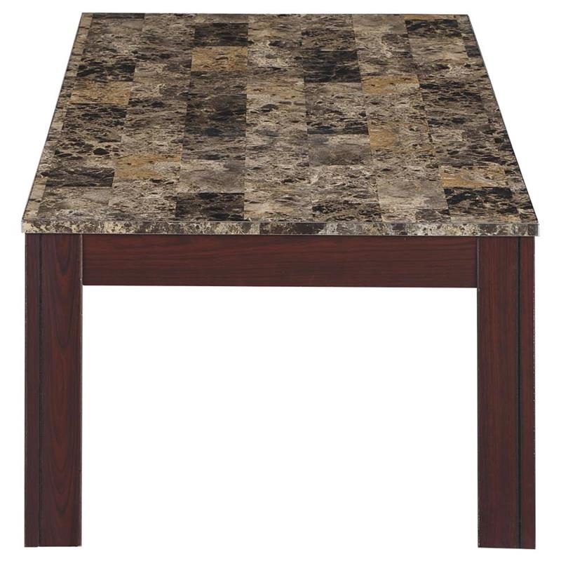 Rhodes 3-piece Faux Marble Top Occasional Set Brown (700395)
