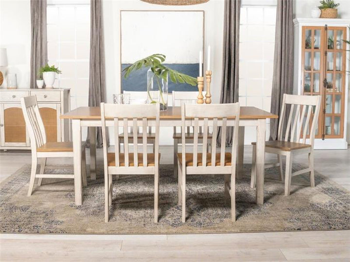 Kirby 5-piece Dining Set Natural and Rustic Off White (192691-S5)