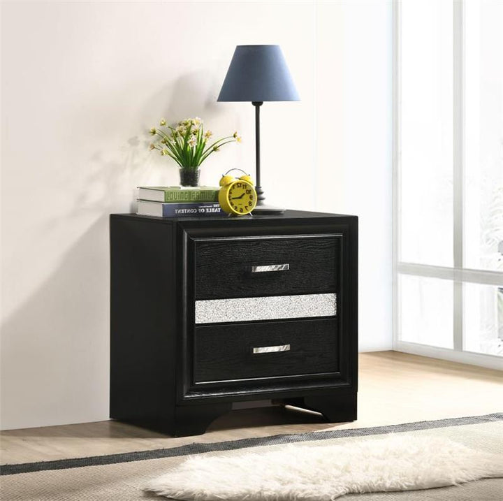 Miranda 2-drawer Nightstand Tray Black (206362)