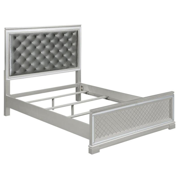 Eleanor Upholstered Tufted Bed Metallic (223461KW)