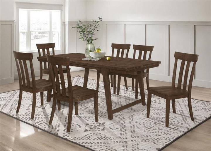 Reynolds 7-piece Rectangular Dining Table Set Brown Oak (107591-S7)