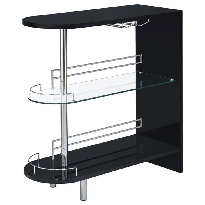 Adolfo 3-tier Bar Table Glossy Black and Clear (101063)