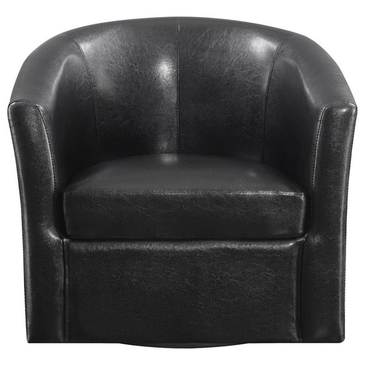 Turner Upholstery Sloped Arm Accent Swivel Chair Dark Brown (902098)