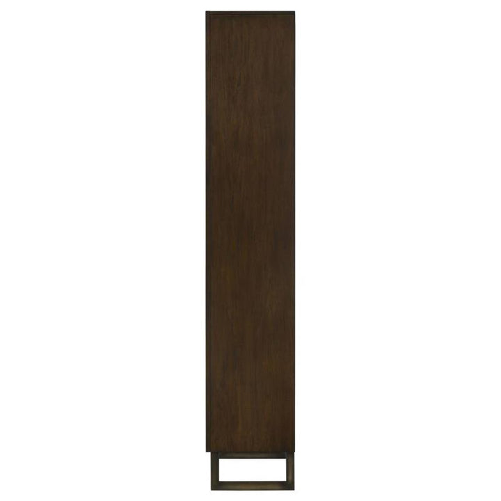 Marshall 4-shelf Bookcase Dark Walnut and Gunmetal (881295)