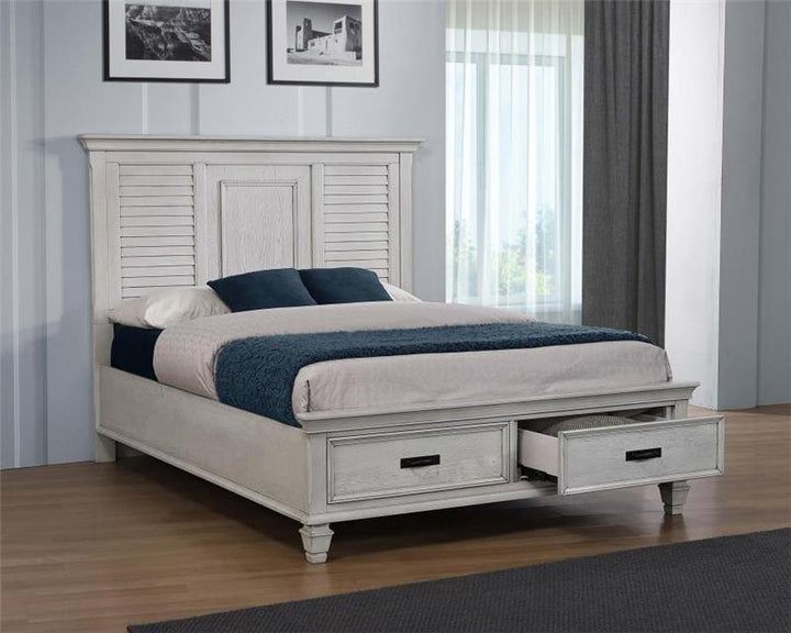 Franco California King Storage Bed Antique White (205330KW)