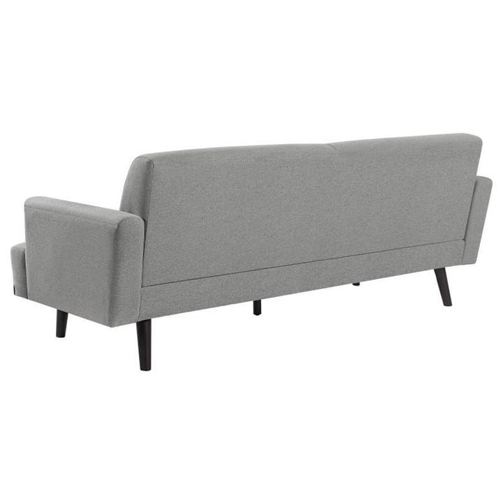 Blake Upholstered Sofa with Track Arms Sharkskin and Dark Brown (511121)