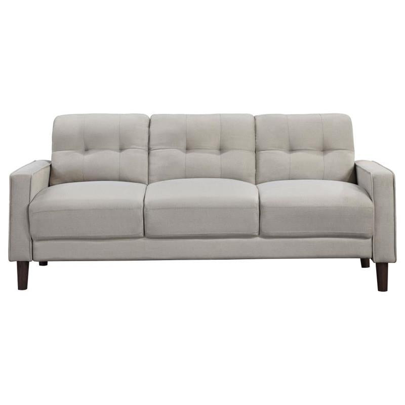 Bowen 2-piece Upholstered Track Arms Tufted Sofa Set Beige (506785-S2)