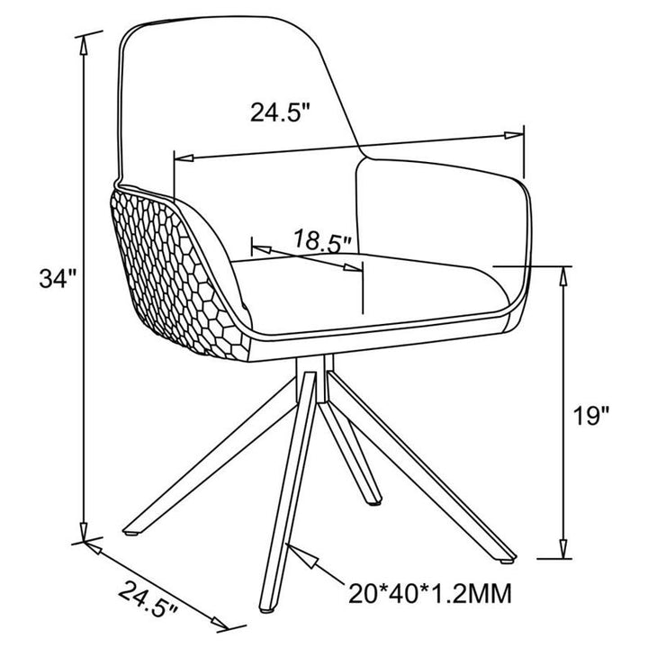 Abby Flare Arm Side Chair Light Grey and Chrome (110322)