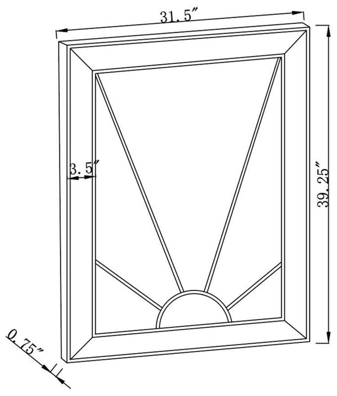 Calixte Rectangular Wall Mirror Champagne and Grey (962909)