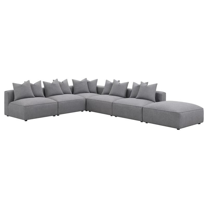 Jennifer Square Upholstered Ottoman Grey (551596)