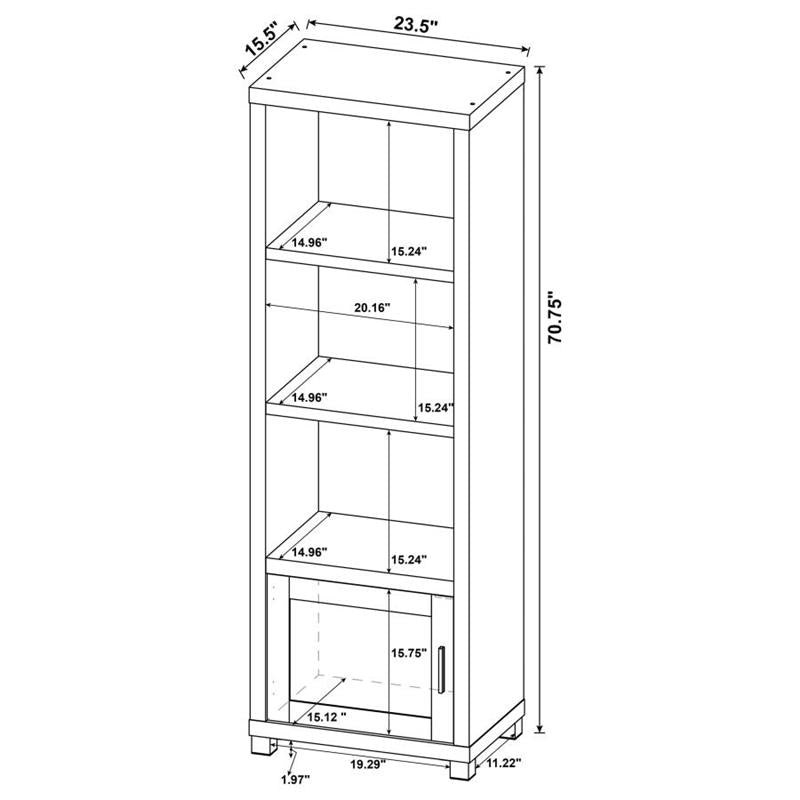 Sachin 3-shelf Media Tower With Storage Cabinet Dark Pine (707736)