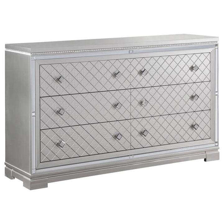 Eleanor Rectangular 6-drawer Dresser Metallic (223463)