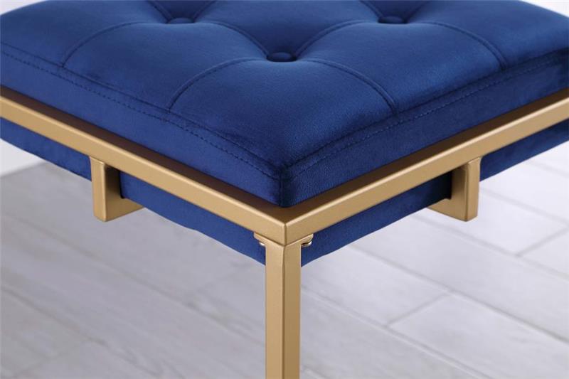 Nadia Square Padded Seat Bar Stool (Set of 2) Blue and Gold (183650)